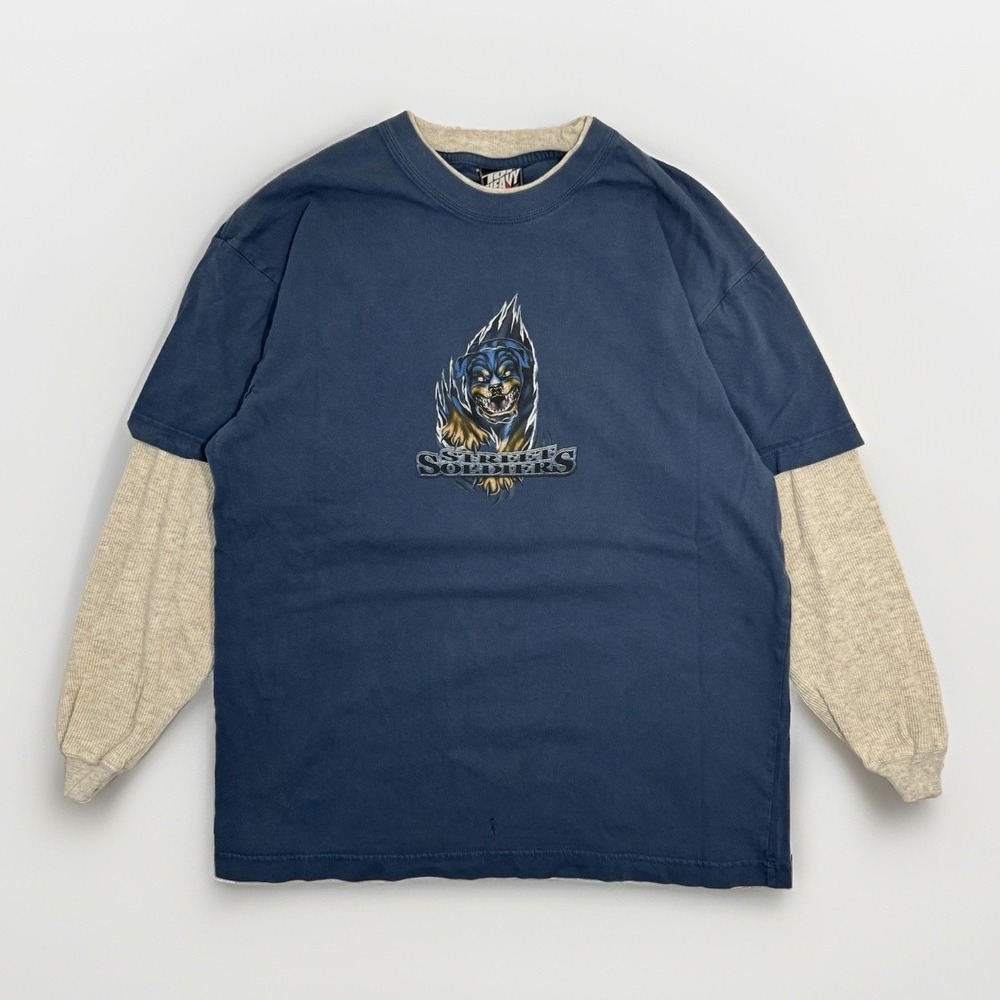 Vintage Y2K Top Heavy Twofer "Street Soldiers" Y2K T-Shirt L/XL